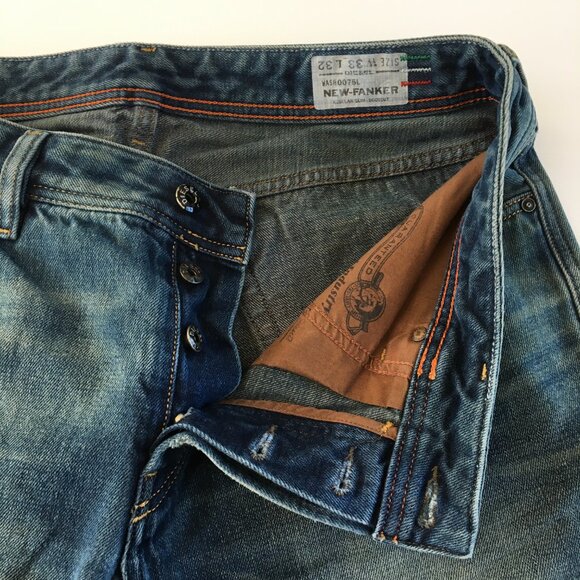 Deisel New-Fanker Regular Slim Bootcut Button Fly Jeans 33 - Picture 3 of 11